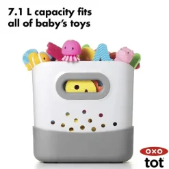 Oxo - Armazenamento de brinquedos para banho Tot Stand Up, cinza Fashion