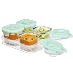 Oxo - Tot Glass Baby Blocks Food Storage Containers 4 Oz Sale