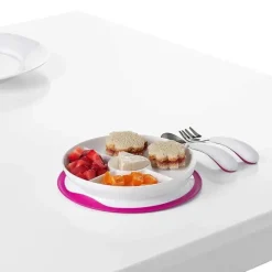 Oxo - Prato Dividido Tot Stick &amp; Stay, Rosa Clearance