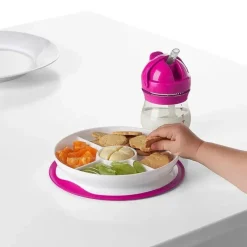 Oxo - Prato Dividido Tot Stick &amp; Stay, Rosa Clearance