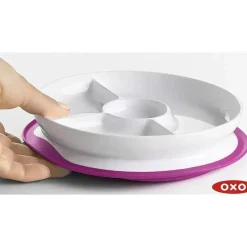 Oxo - Prato Dividido Tot Stick &amp; Stay, Rosa Clearance