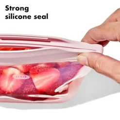 Oxo - Sacos reutilizáveis ​​de silicone Tot - Conjunto de 2 peças para copos e lanches, Opal Outlet