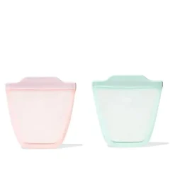 Oxo - Tot Silicone Sacos Reutilizáveis ​​2 Pc Stand Up Cup Set, Opala e Flor Hot