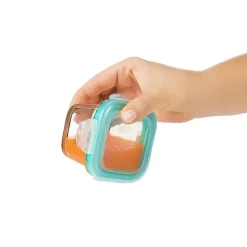 Oxo Tot Glass Baby Blocks 4 oz - Teal New