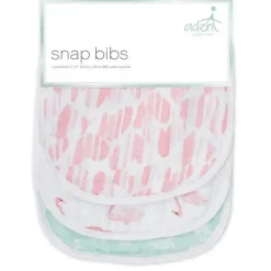 Aden + Anais Pacote com 3 babadores Essentials Snap, estampas mistas Clearance