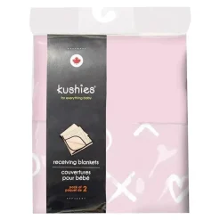 Kushies Baby Pacote com 2 cobertores para bebê Kushies, flanela rosa Sale