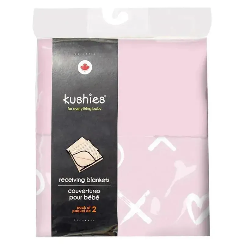 pacote_com__cobertores_pa_SKU104t4u3d_1.webp Kushies Baby Pacote com 2 cobertores para bebê Kushies, flanela rosa Sale