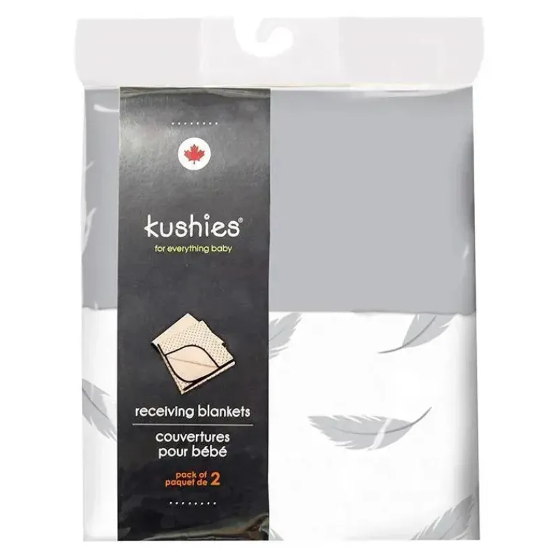 pacote_com__cobertores_pa_SKUtSJGro4u_1.webp Kushies Baby Pacote com 2 cobertores para bebê Kushies, flanela cinza Best