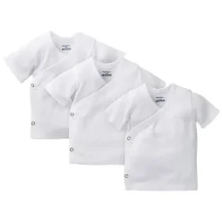 Gerber Pacote de 3 camisas brancas de pressão lateral Hot