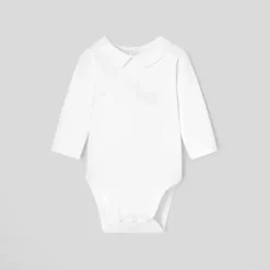 Patachou - Body de malha de manga comprida para bebê menino, branco Discount