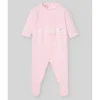Paz Rodriguez - Baby Girl Knit Newborn Romper Linda, Chalk Pink/White Online