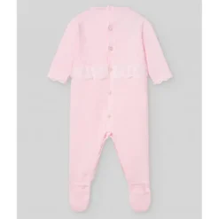 Paz Rodriguez - Baby Girl Knit Newborn Romper Linda, Chalk Pink/White Online