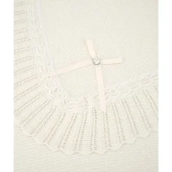 Paz Rodriguez - Baby Knit Newborn Shawl Blanket, Creme/Bege New