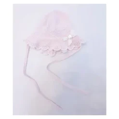Paz Rodriguez - Baby Knit Newborn Bonnet Linda, Chalk Pink/White Sale