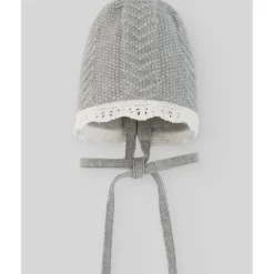 Paz Rodriguez - Baby Knit Newborn Bonnet, Cinza Pérola Online