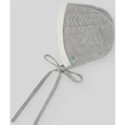 Paz Rodriguez - Baby Knit Newborn Bonnet, Cinza Pérola Online