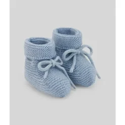 Paz Rodriguez - Baby Knit Newborn Booties Esencial, Azul Giz Best