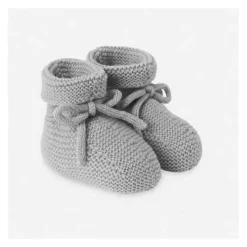 Paz Rodriguez - Baby Knit Newborn Booties Esencial, Cinza Pérola Online