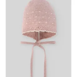 Paz Rodriguez - Baby Knit Newborn Bonnet, Rosa Pó/Bege Online