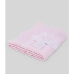 Paz Rodriguez - Baby Knit Newborn Shawl Linda, Chalk Pink/White Online
