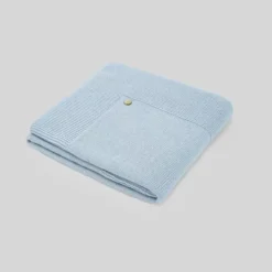 Paz Rodriguez - Baby Knit Newborn Blanket Esencial, Sky Blue Clearance