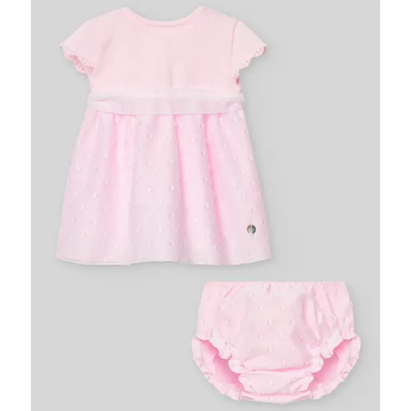 paz_rodriguez__baby_set_k_SKU0FhmwXgZ_0.webp Paz Rodriguez - Baby Set Knit Newborn Dress + Bloomers Linda, Chalk Pink New