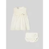 Paz Rodriguez - Baby Set Knit Newborn Dress + Bloomers Paz, Cream/Beige Sale