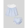 Paz Rodriguez - Baby Set Knit Newborn Dress + Bloomers Vento, Sky Blue Sale