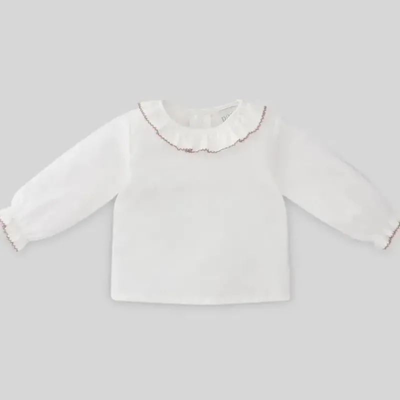 paz_rodriguez__blusa_de_t_SKUcHVuux1J_0.webp Paz Rodriguez - Blusa de tecido bebê unissex Esencial, branco/rosa giz Outlet