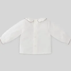 Paz Rodriguez - Blusa de tecido bebê unissex Esencial, branco/rosa giz Outlet