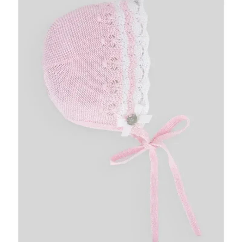 paz_rodriguez__bon_recmna_SKUHuxZjgcM_0.webp Paz Rodriguez - Boné recém-nascido em malha para bebê, rosa giz/branco Sale