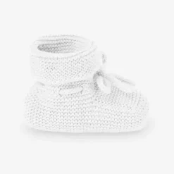 Paz Rodriguez - Bota Baby Neutral Knit Esencial, Branco Discount