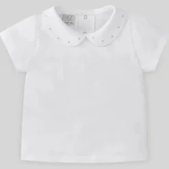 Paz Rodriguez - Camiseta de malha para bebê menino Confort V22, Branca Clearance