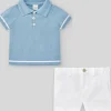 Paz Rodriguez - conjunto 2 unidades de camiseta polo e shorts para bebê, topz azul/branco Clearance
