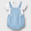 Paz Rodriguez - Conjunto de bebê 2 unidades, macacão e camiseta para recém-nascidos, branco/azul giz Discount