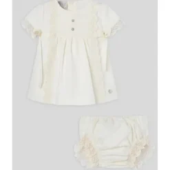 Paz Rodriguez - Conjunto de vestido e bloomer para bebê menina, creme Sale