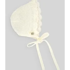 Paz Rodriguez - Gorro Recém-Nascido em Malha para Bebê, Bege Fashion