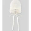 Paz Rodriguez - Knit Newborn Bonnet Paz, Cream/Beige Clearance