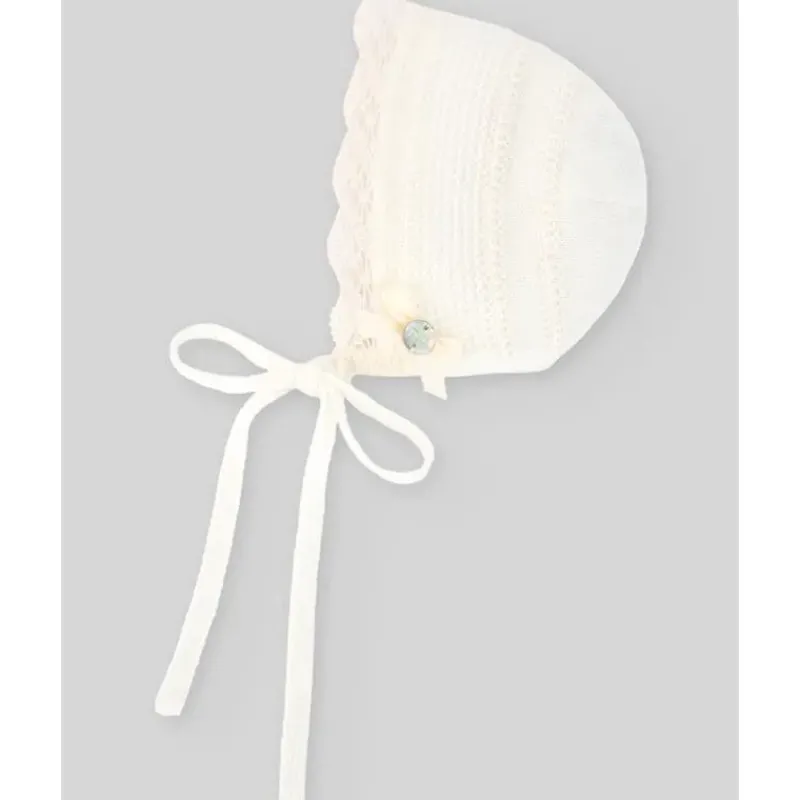 paz_rodriguez__knit_newbo_SKU76wIC0A7_1.webp Paz Rodriguez - Knit Newborn Bonnet Paz, Cream/Beige Clearance