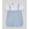 Paz Rodriguez - Macacão recém-nascido de malha para bebê menino, azul celeste/branco Sale