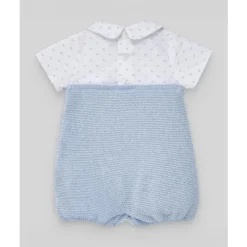 Paz Rodriguez - Macacão recém-nascido tecido para bebê menino, azul celeste Outlet