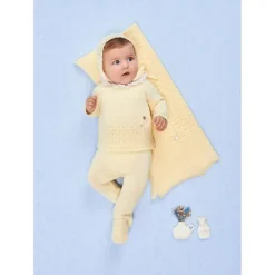 Paz Rodriguez - Take Me Home Set Knit Newborn Sweater + Leggings Bico, Chalk Pink Outlet