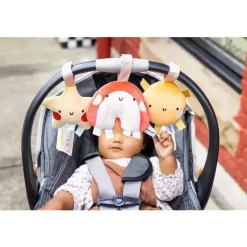 Pearhead Baby Pearhead - brinquedos para carrinho de bebê arco-íris sol e estrelas, brinquedo de assento de carro para viagem de bebê de veludo cotelê de pelúcia, conjunto de 3 Sale