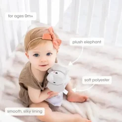 Pearhead Baby - Cobertor de segurança, Brinquedo aconchegante, Bicho de pelúcia, Elefante cinza adorável Sale