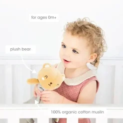 Pearhead Baby - Cobertor de segurança, Brinquedo de pelúcia aconchegante, Urso adorável Clearance