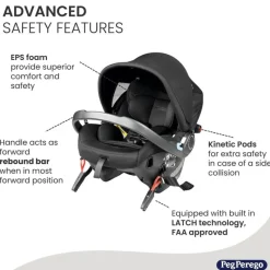 PegPerego Peg Perego - Primo Viaggio 4-35 Urban Mobility-Baseless Infant Car Seat with Latch-True Black New