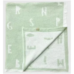 Piccolo Bambino - Feather Chenille Blanket Stroller Blanket On Wooden Hanger Green Discount