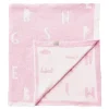 Piccolo Bambino - Feather Chenille Blanket Stroller Blanket On Wooden Hanger Pink Hot