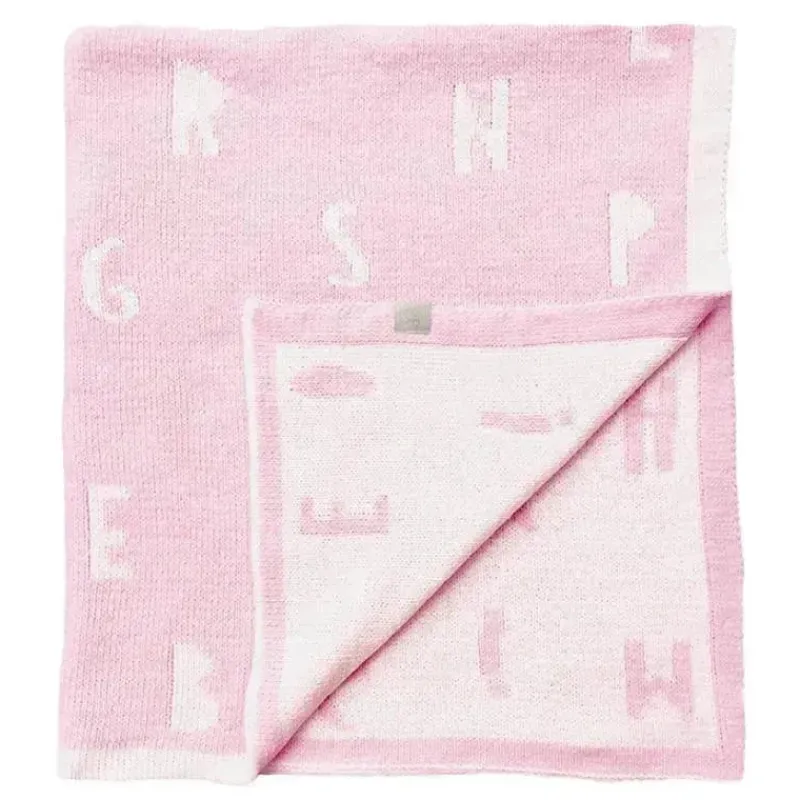 piccolo_bambino__feather__SKUaYXrsQcE_0.webp Piccolo Bambino - Feather Chenille Blanket Stroller Blanket On Wooden Hanger Pink Hot