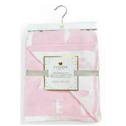 Piccolo Bambino - Feather Chenille Blanket Stroller Blanket On Wooden Hanger Pink Hot